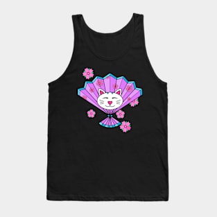 Kawaii Cute Neko Lucky Funny Cat Tank Top